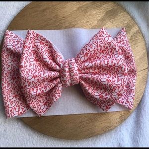 Valentines bows cursive love Headwrap